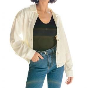 NEW ANDREE BY UNIT loretta rhinestone fringe jacket in white